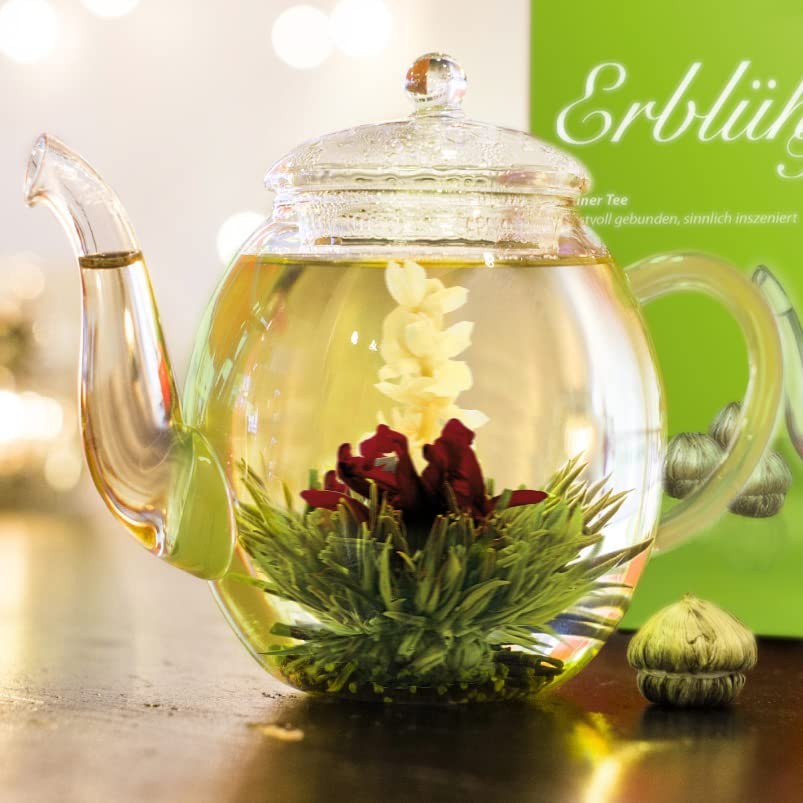 Flowering Abloom Tea – Blooming Gift Set in Stylish Wooden Box, 12pcs