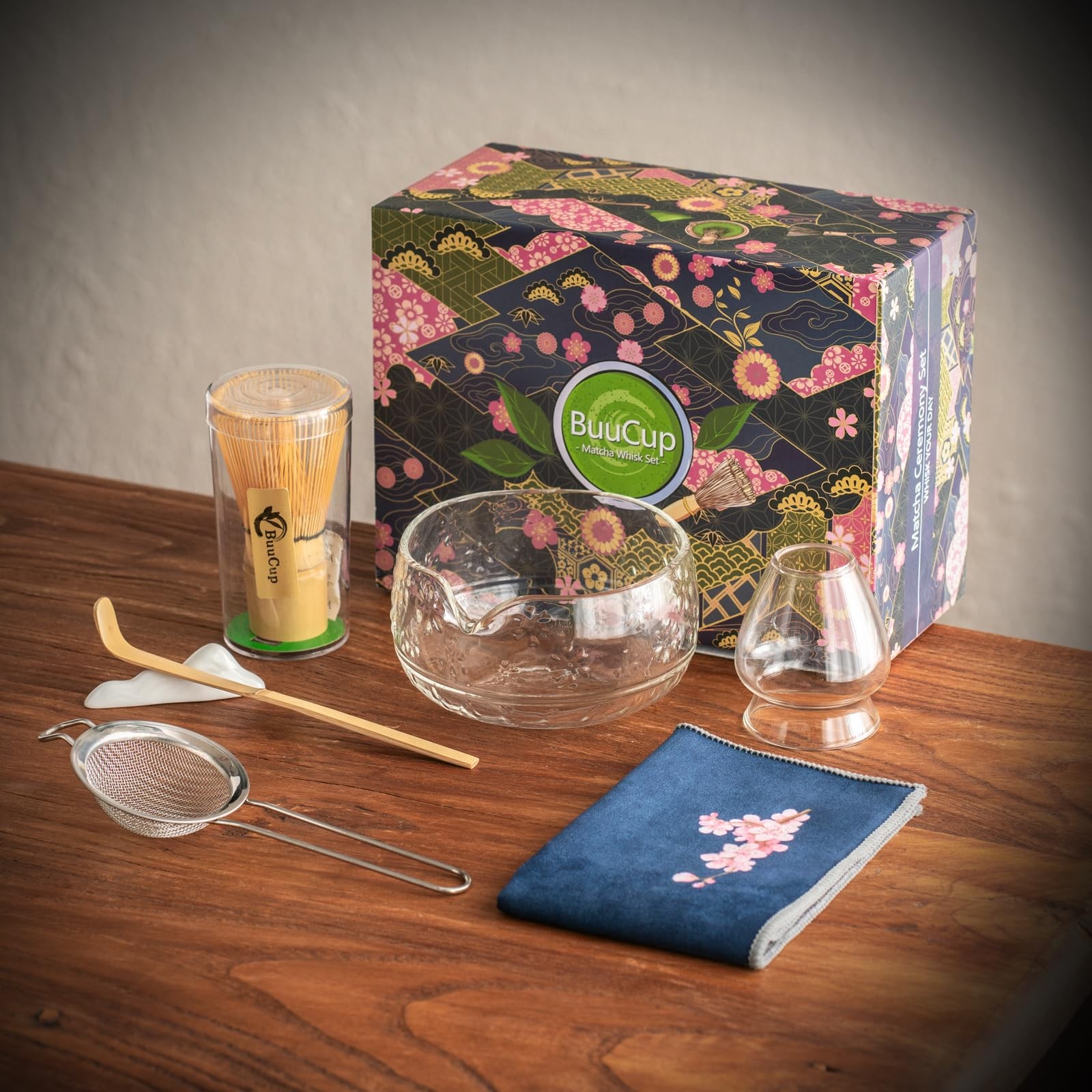Buucup Matcha Whisk Set, Glass Matcha Kit Set Includes Matcha Bowl, Matcha Wh…