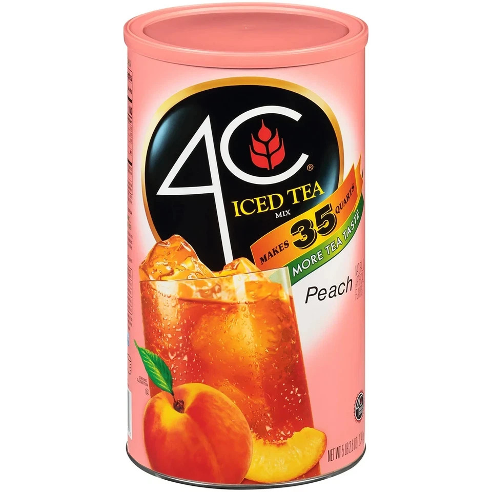 4C Peach Iced Tea Mix, 82.6 oz. Refreshing Taste Free Shipping
