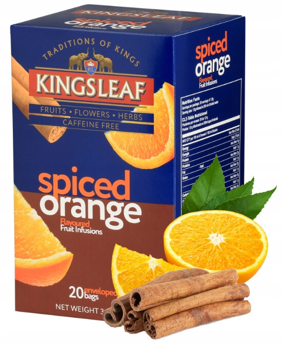 3 x Kingsleaf Tea – SPICED ORANGE – ENVELOPED Fruit Tea 3 x 20 tbs / 36g