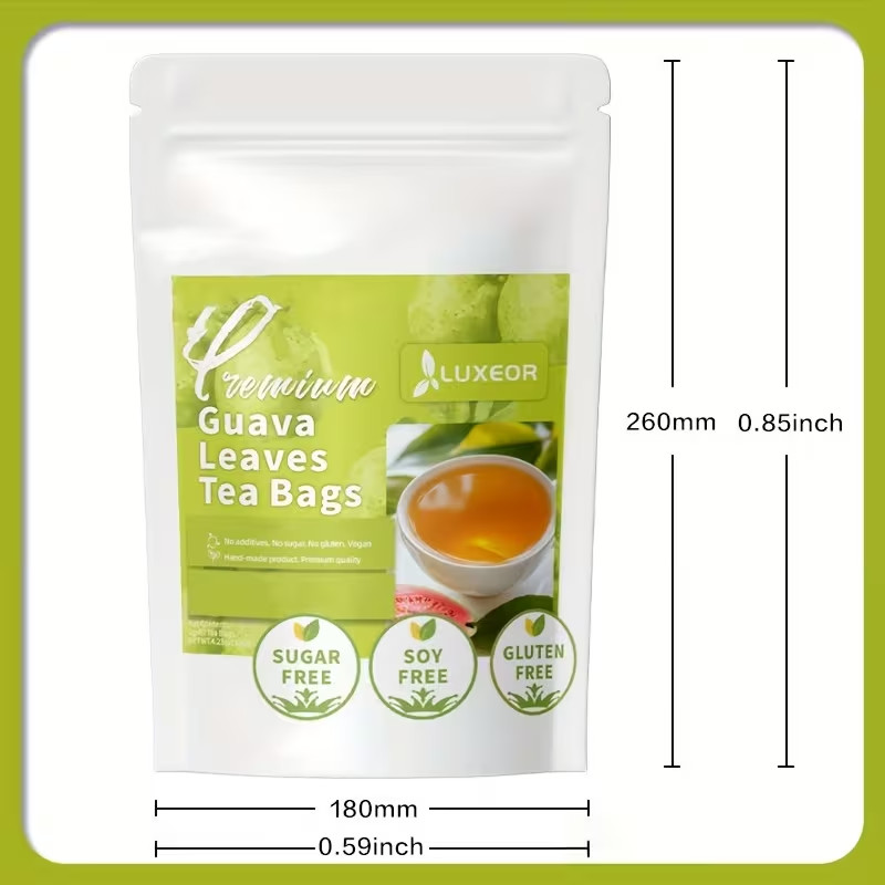60 Tea Bags Dried Guava Leaf Tea Caffeine-Free, Sugar-Free, Gluten-Free