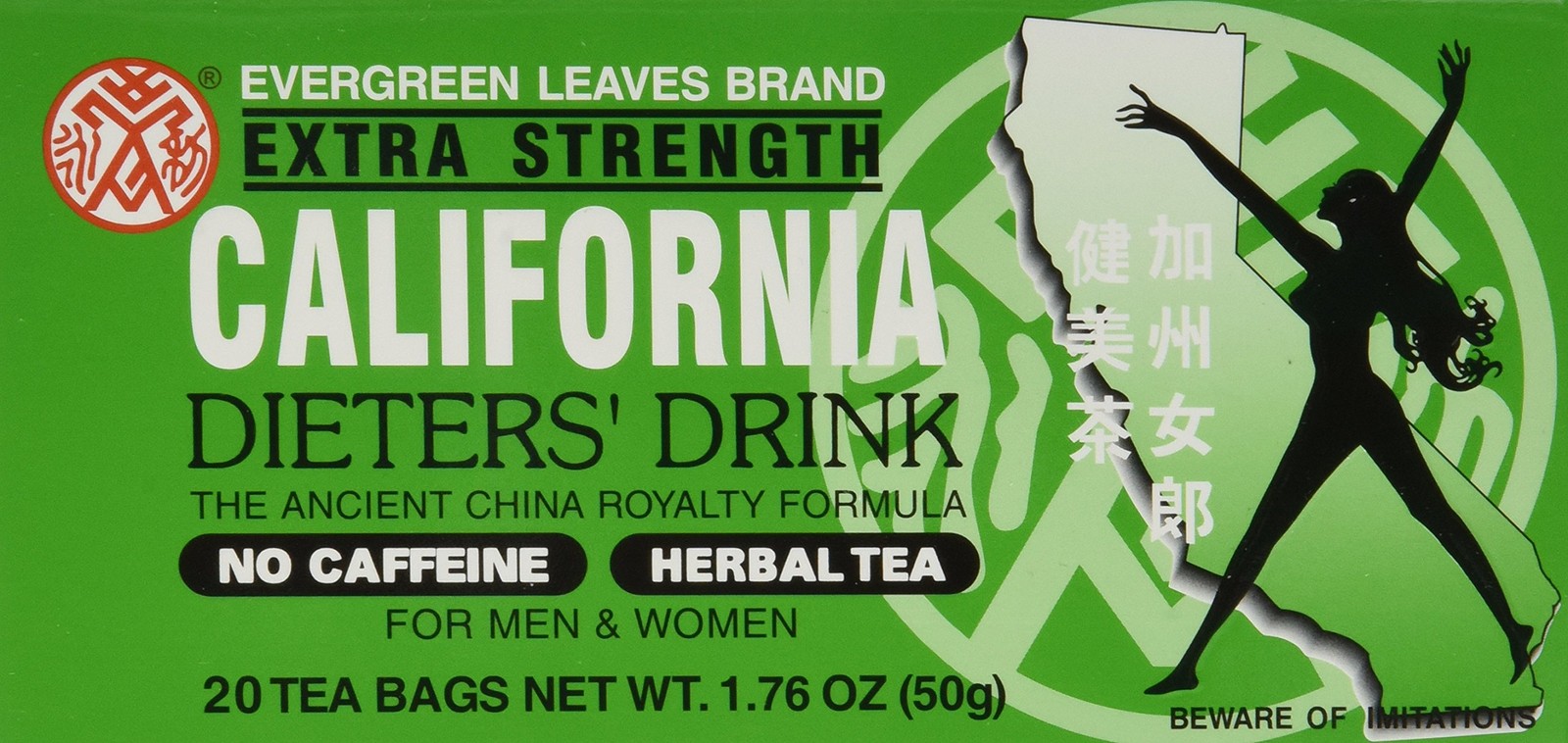 Evergreen Leaves Brand California Dieters’ Tea 20 TB 20 Count (Pack of 1)