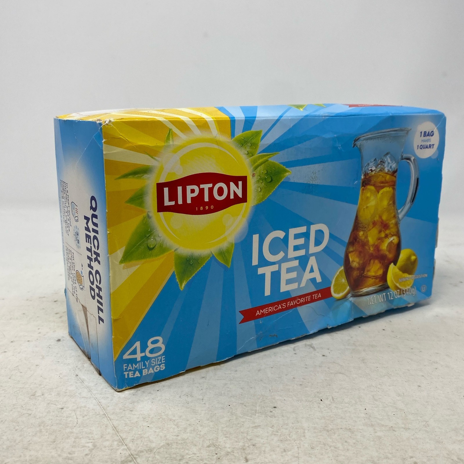 Lipton Iced Black Tea Bags, Family Size 48ct (12 oz)