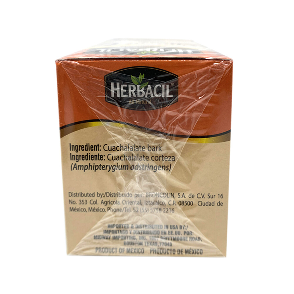 Herbacil Cuachalalate Tea. Stomach and Gastric Ailments Relief. 25 Bags. 0.88 Oz