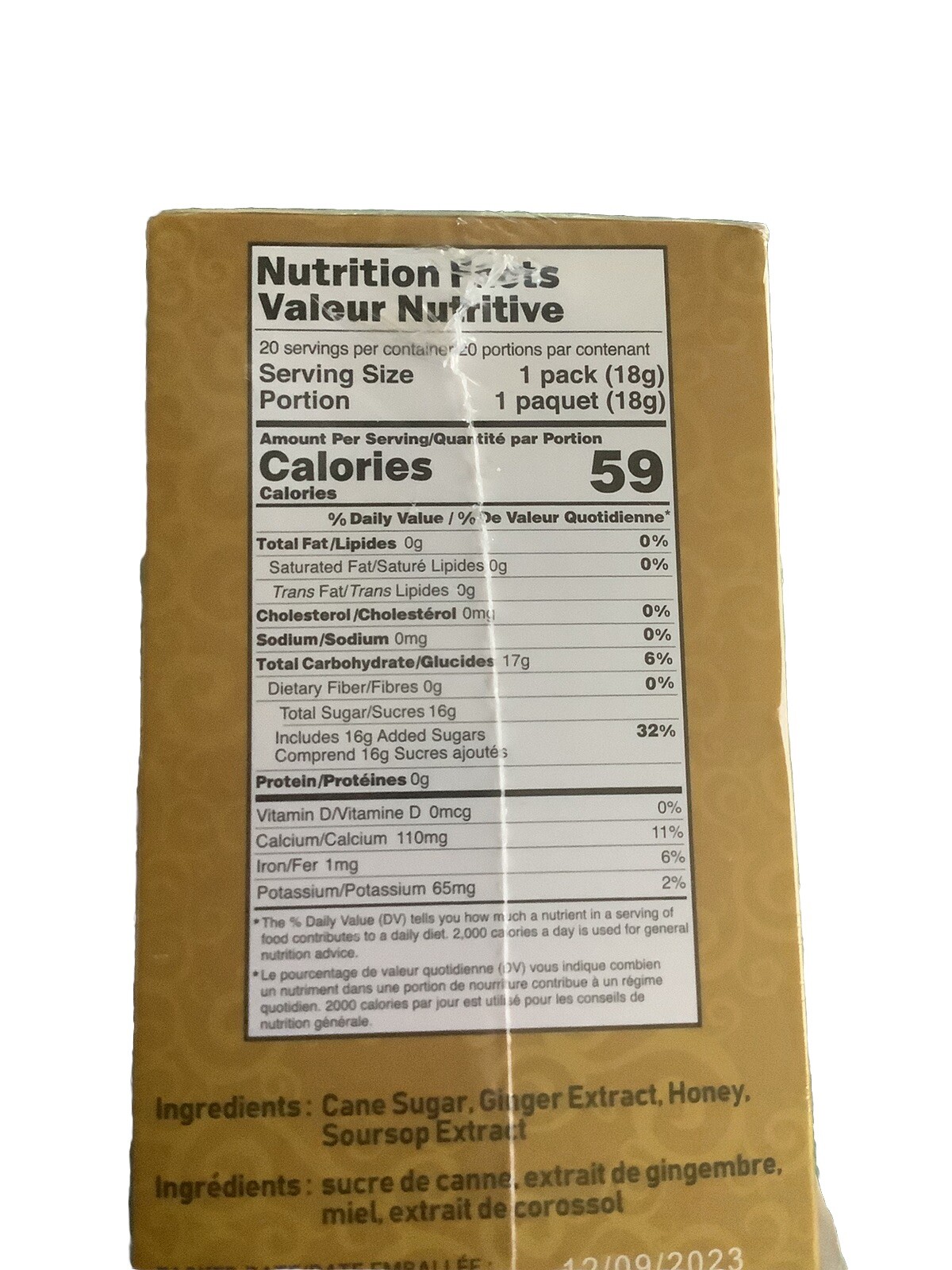 Pocas Honey Ginger Tea original Made w/ Real Ginger &Pure Cane Sugar 20 Bag In