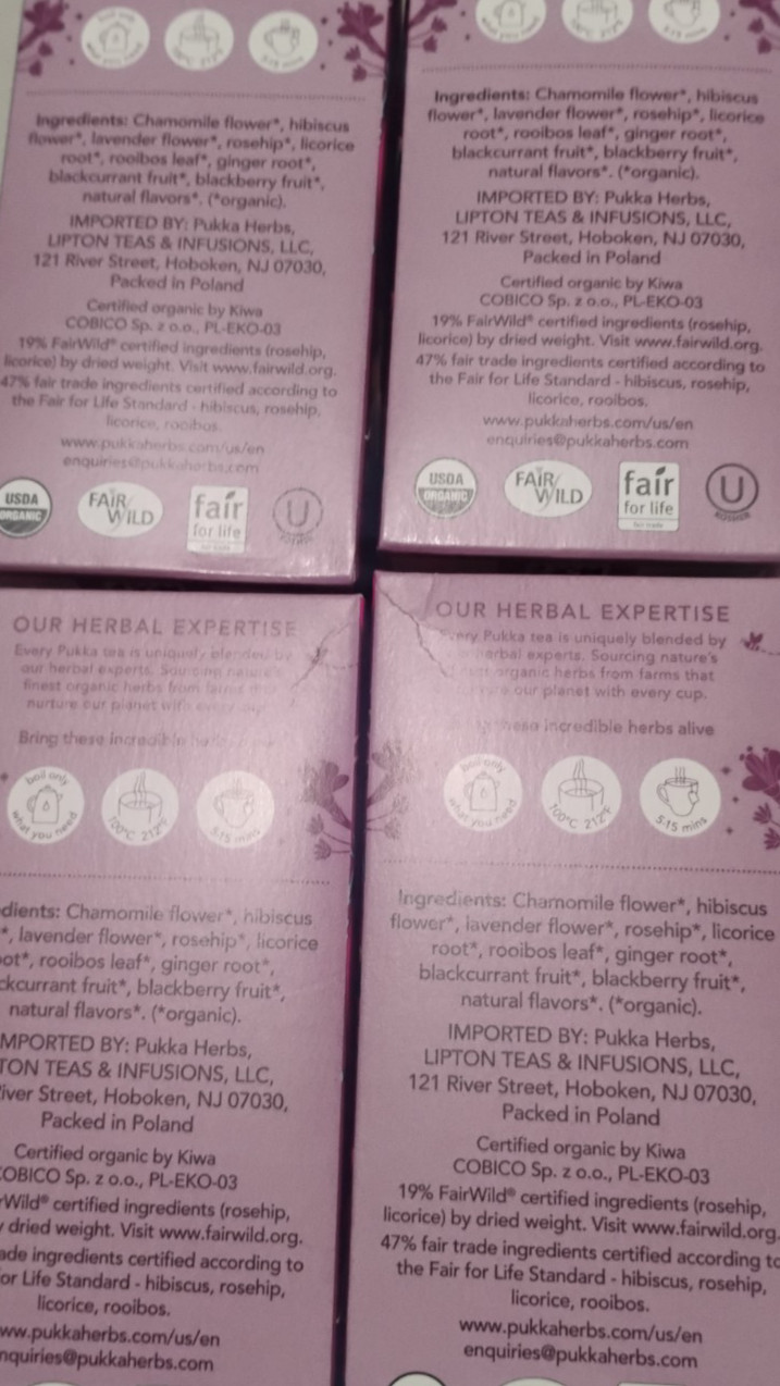 4x Pukka Organic Night Time Berry Overnight Wellness 20 Herbal Tea Sachets Each