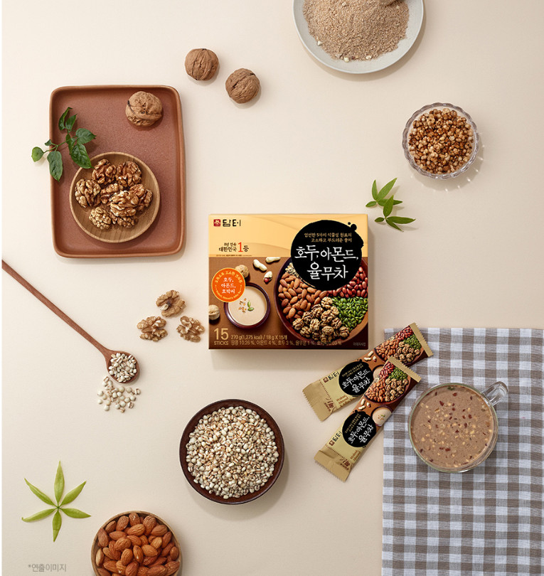 Damtuh Walnut Almond Adlay Tea Korean Nut Grain Drink 15 Sticks K-food