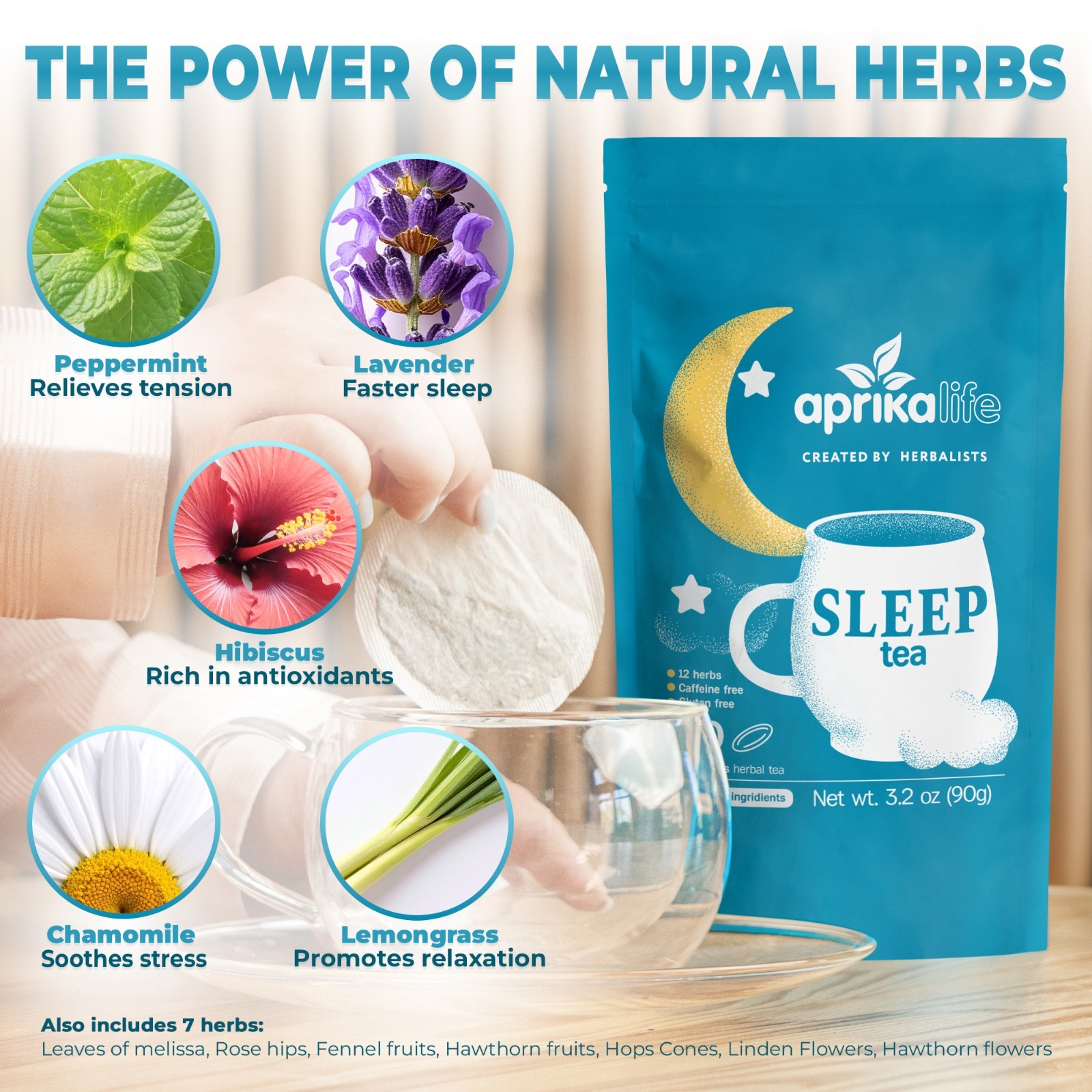 Bedtime Tea – Sleep Tea bags, 100% Natural Herbal Tea, 60 bags, USA seller