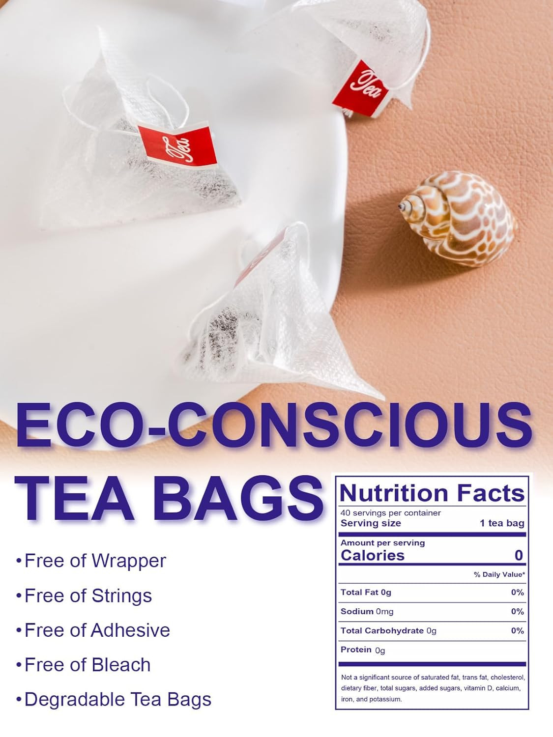 Mugwort Tea Bags, 40 Count, Natural Mugwort Leaves, Caffeine Free, Biodegradable