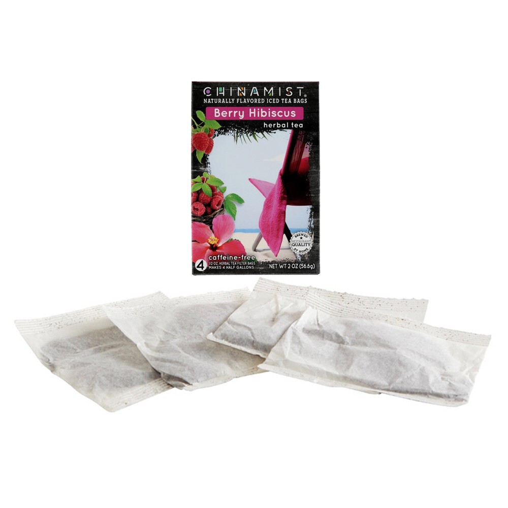 China Mist Berry Hibiscus Iced Tea Bags, 4-Count Box, 6-Pack