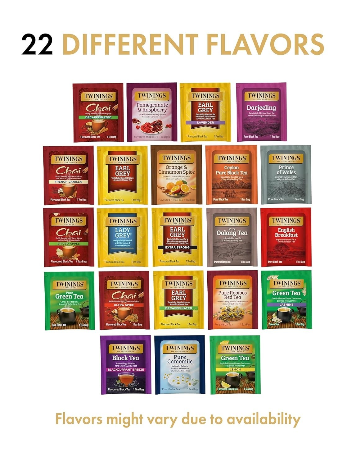 Tea Lover’s Delight: 22 Count Assorted Tea Bag Sampler for Any Occasion