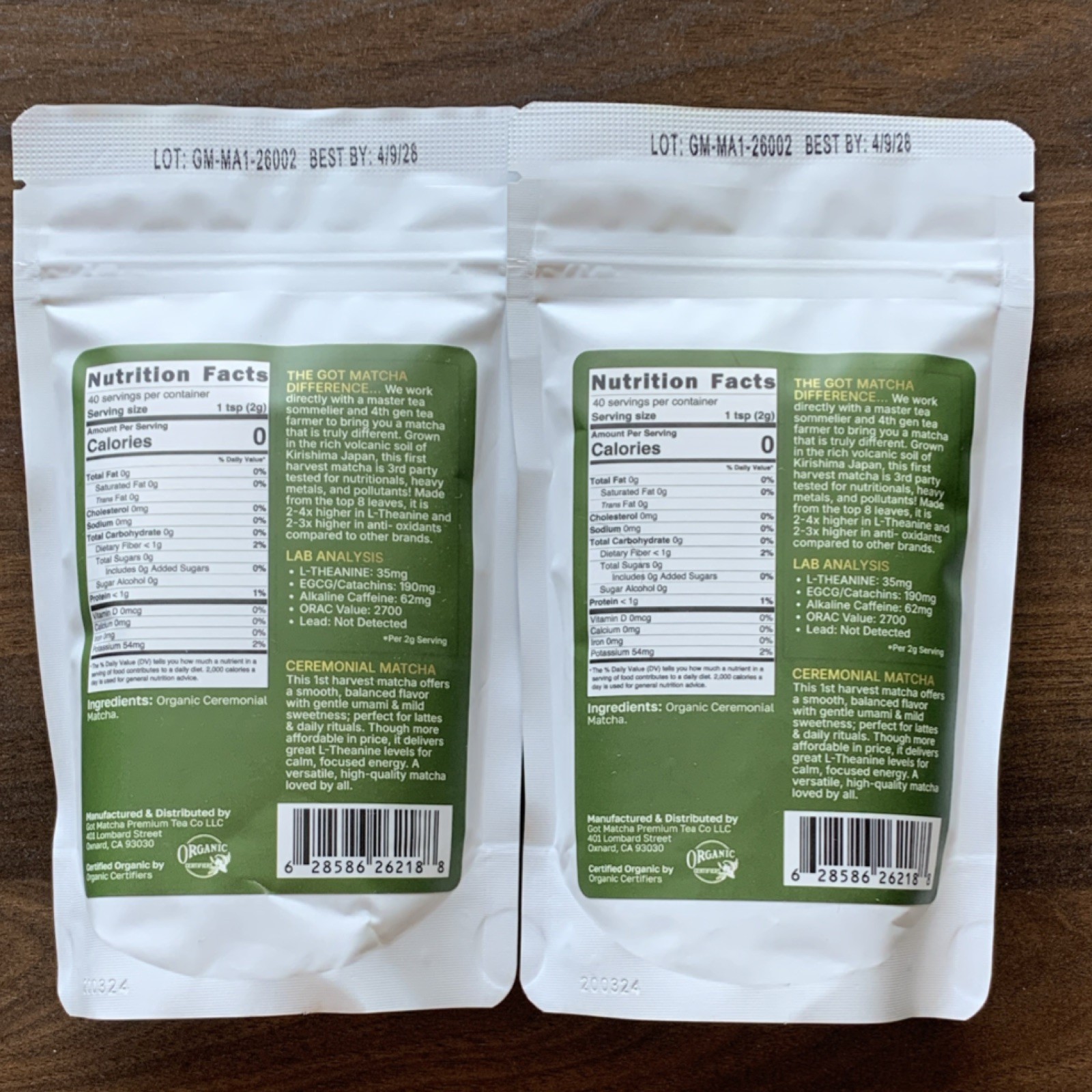 Got Matcha Organic Ceremonial Matcha Powder 80g 40 Serving green tea Exp2028 (2)