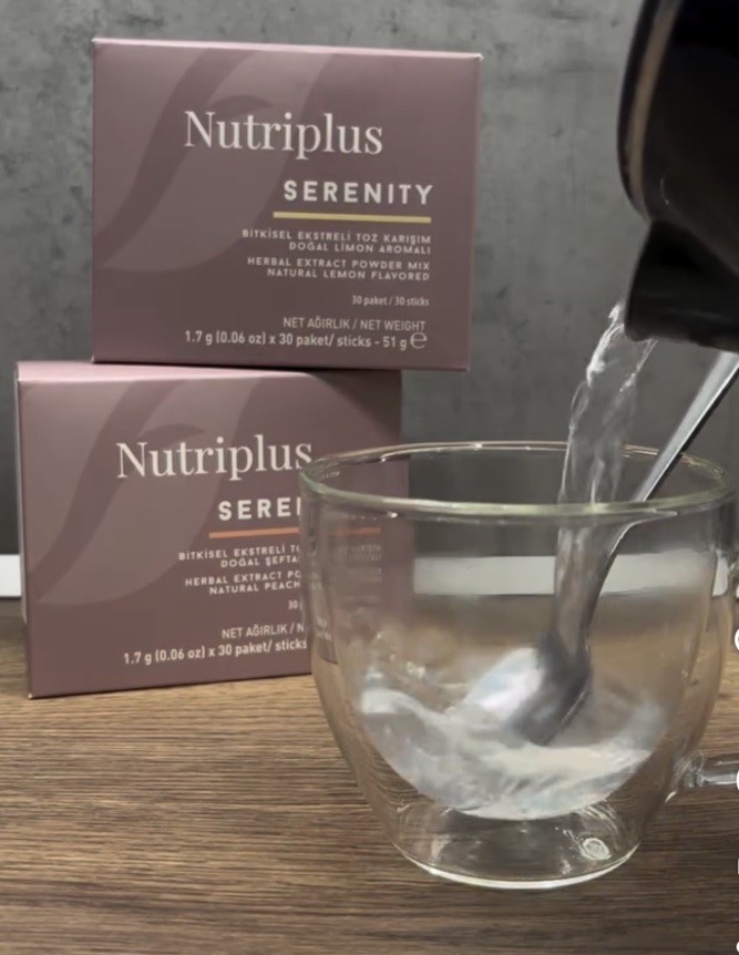Nutriplus Serenity Herbal Powder Tea Lemon Flavor 30 Sachets Non GMO Gluten Free