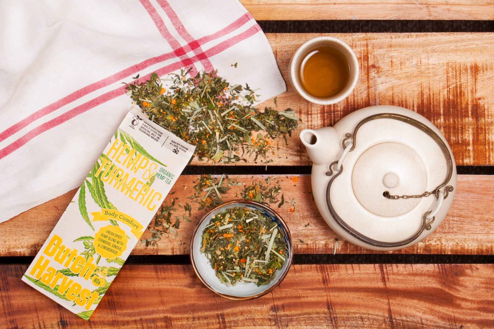 Dutch Harvest – HEMP & TURMERIC – A fresh spicy blend to soothe the body – Org.