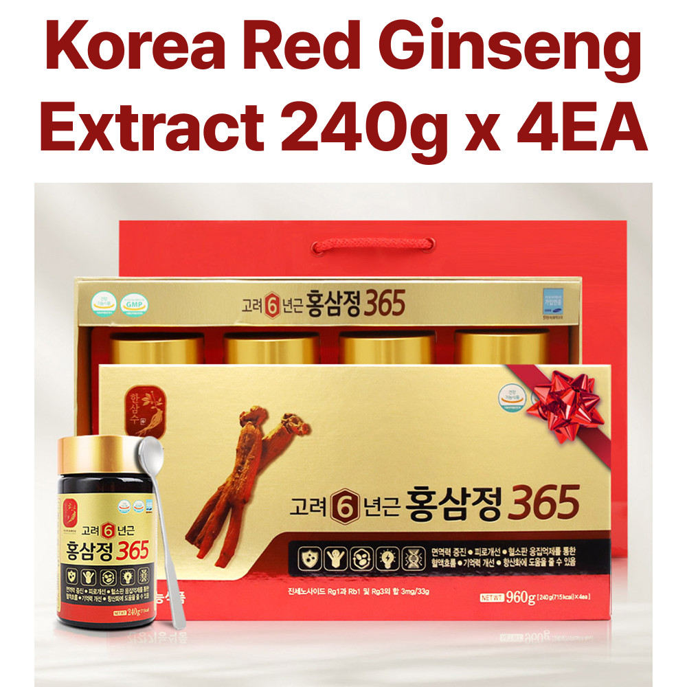 Korean 6 Years Red Ginseng Extract 365, 240g x 4ea Red Ginseng Tea
