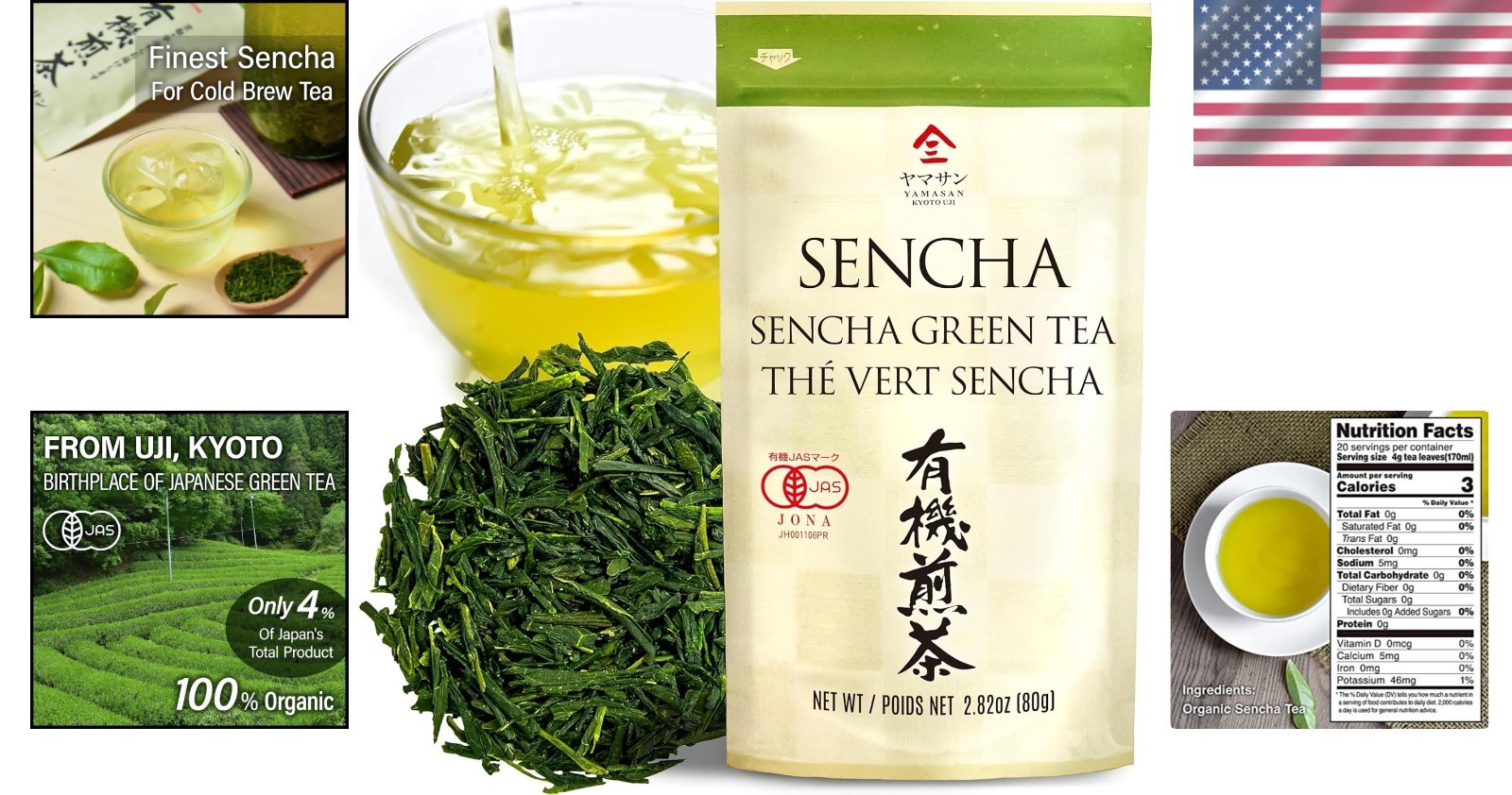JAS Certified Organic Sencha Green Tea – 80g for Refreshing Moments