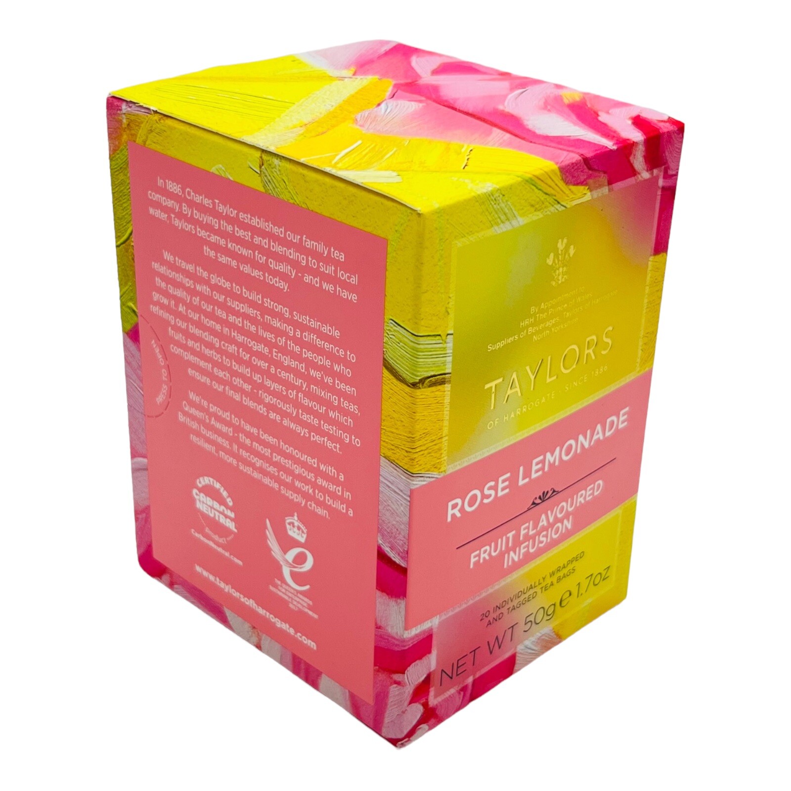 Taylors of Harrogate Rose Lemonade Tea Infusion 20 Wrapped Teabags exp 07/2025