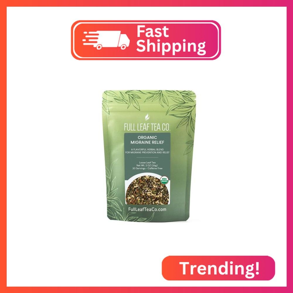 Organic Migraine Relief Loose Leaf Tea – 2oz Bag (Approx. 30 Servings) | Full Le