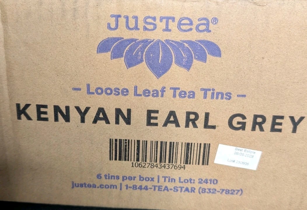 Justea Kenyan Earl Grey Loose Leaf Black Tea 3.2 Oz Premium Quality Drink