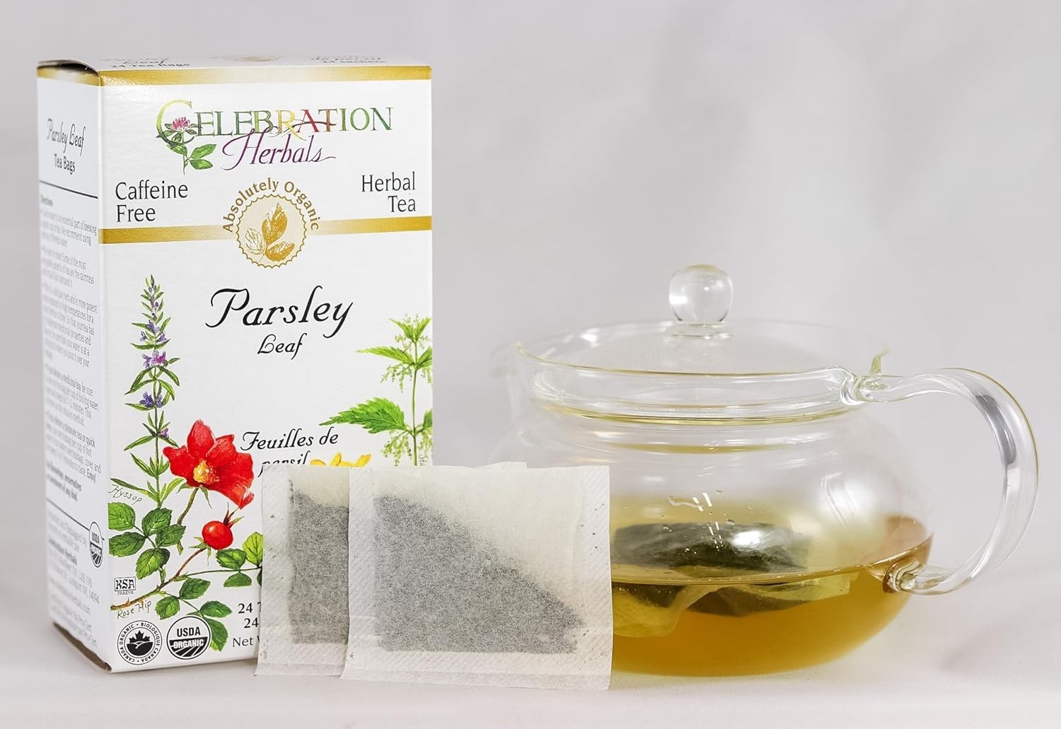Te Organico De Hojas De Perejil Sin Cafeina, 24 Bolsitas De Hierbas