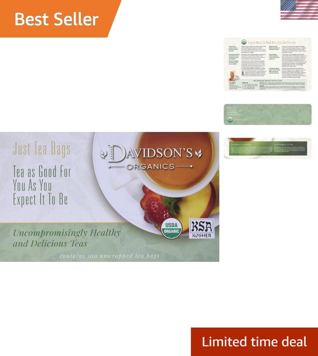 Celebrate with Organic Mulling Spices – 100 Tea Bags Blending Cinnamon & Orange