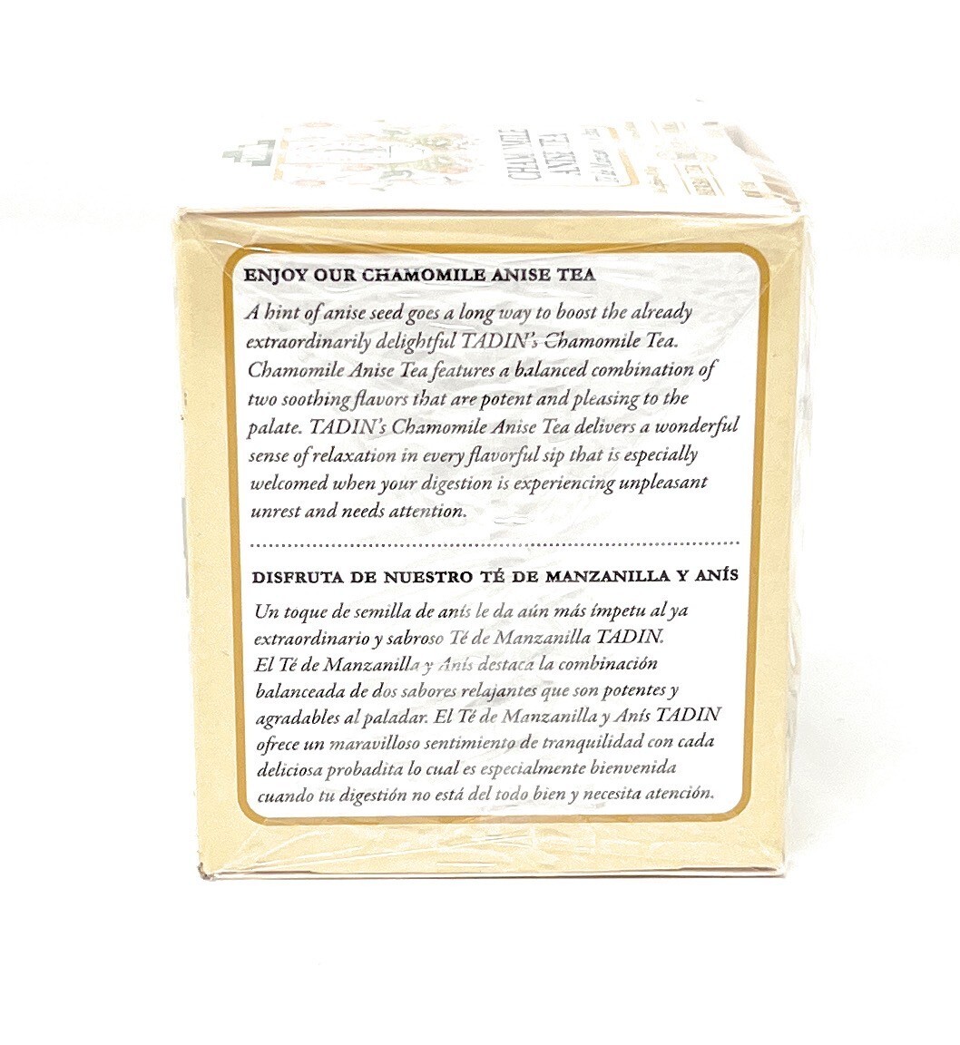 Tadin Chamomile Anise Herbal Tea 6 Boxes Of 10 Bags Per Box (60 Bags)