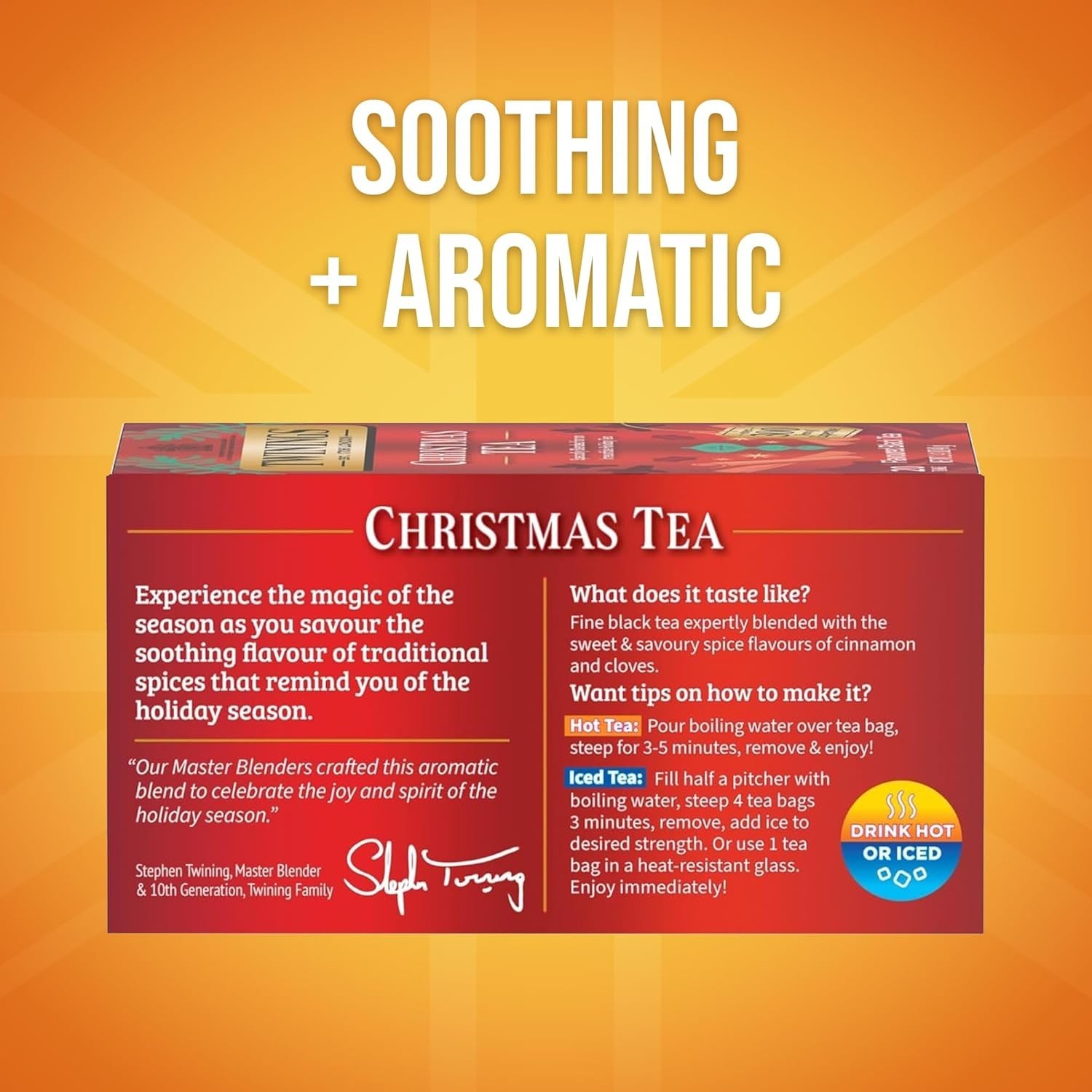 Twinings Limited Edition Christmas Tea 20 Count Aromatic Blend with Cinnamon