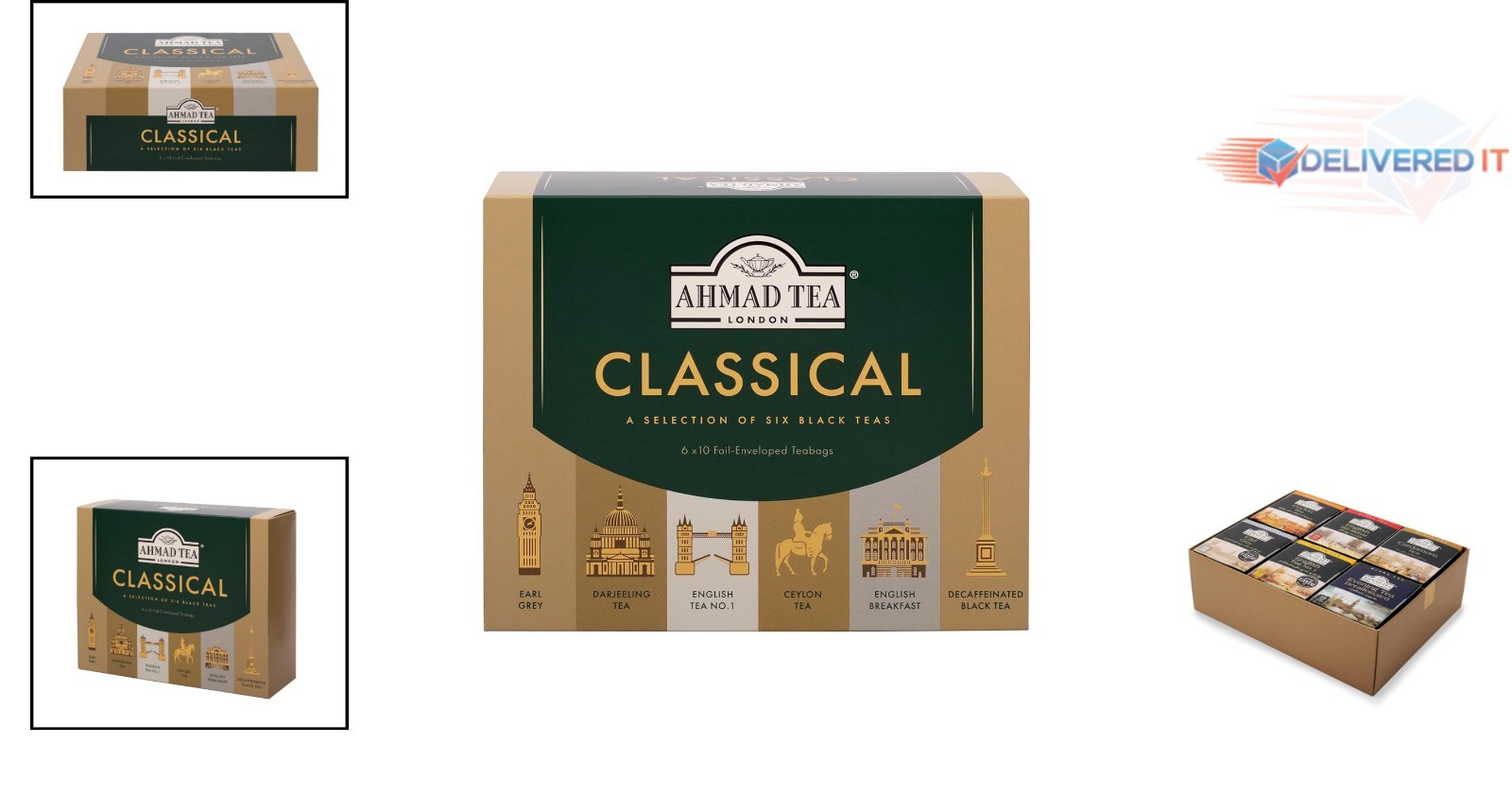 Black Tea Set 60 Foil Teabags Classic Selection Earl Grey Darjeeling