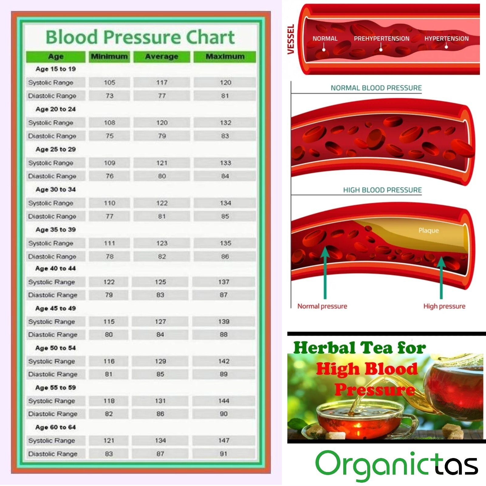Organic Tea for High Blood Pressure – 24 Herbs Blend to lower BP naturally 100g