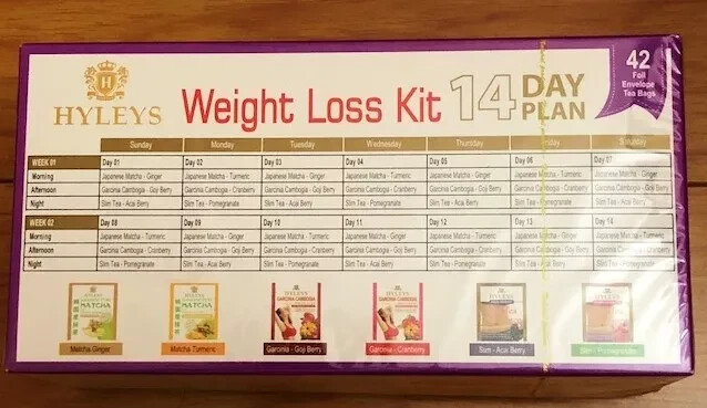 Hyleys 14 Day Weight Loss Kit Plan (Matcha/Slim/Garcinia) 6 Flavors 42 Tea Bags