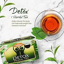 Peppermint Tea, 24 Tea Bags, 100% Natural Peppermint Leaves Tea from Jamaica
