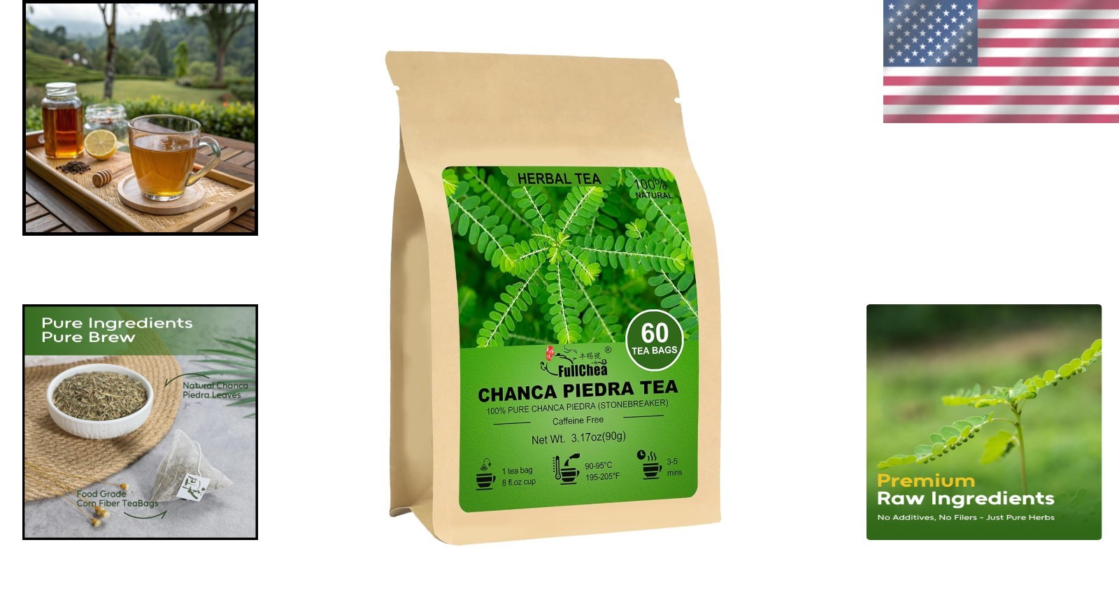 Chanca Piedra Tea – 60 Caffeine-Free Teabags for Kidney Health & Natural Detox
