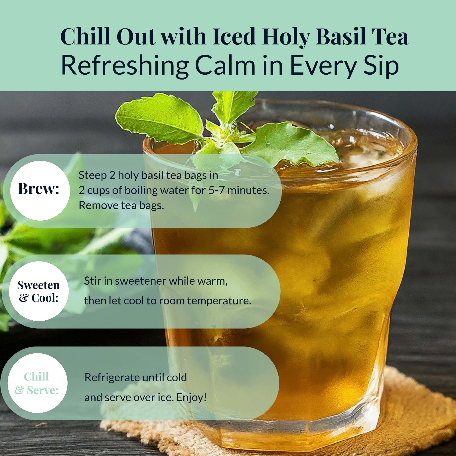 225 Holy Basil Tea Bags, Pure Tulsi Tea, All Natural Herbal Tea, No Caffeine