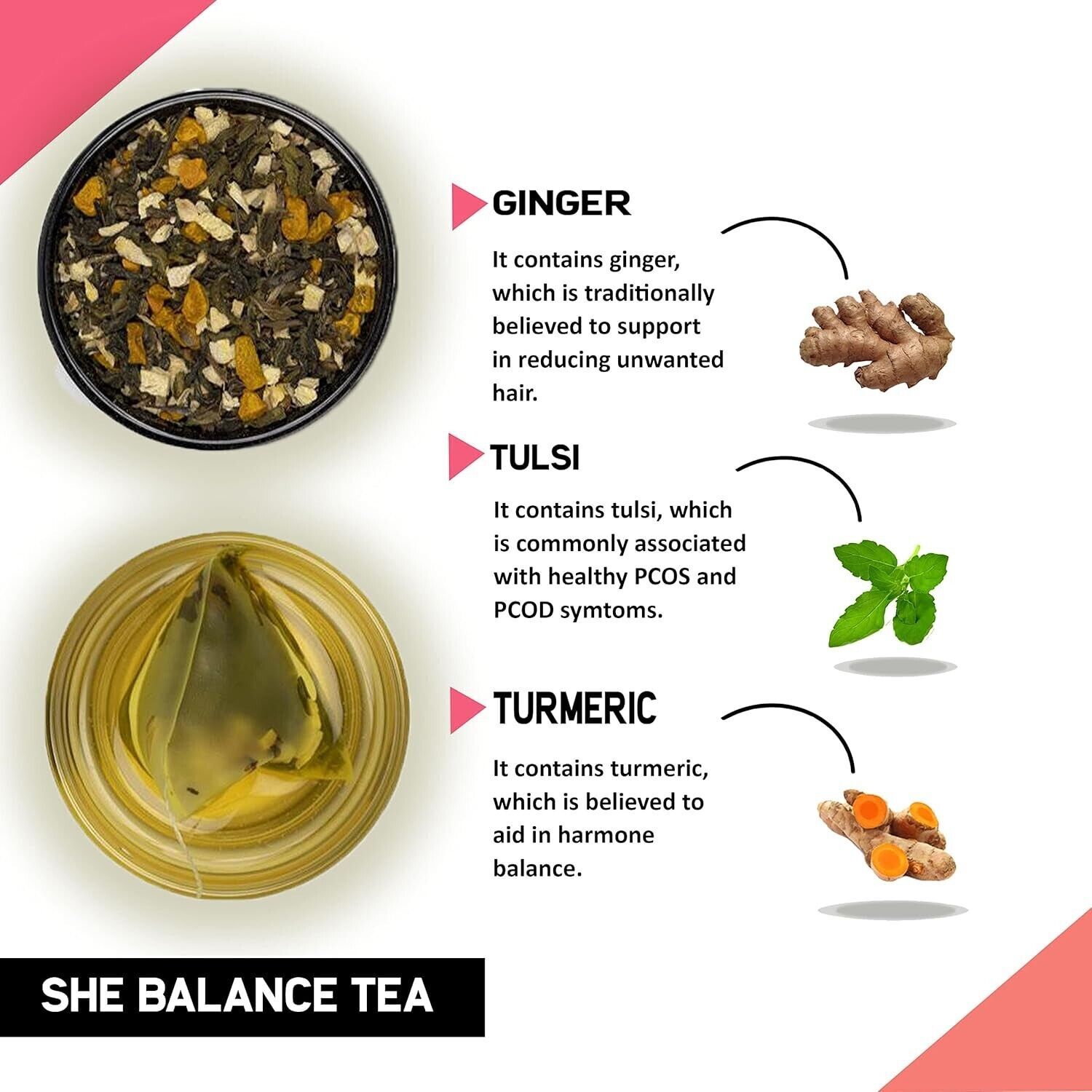 PCOS TEA SHE BALACE TEA (30 TEA BAGS) Helps with Hormonal Balance and Cycle