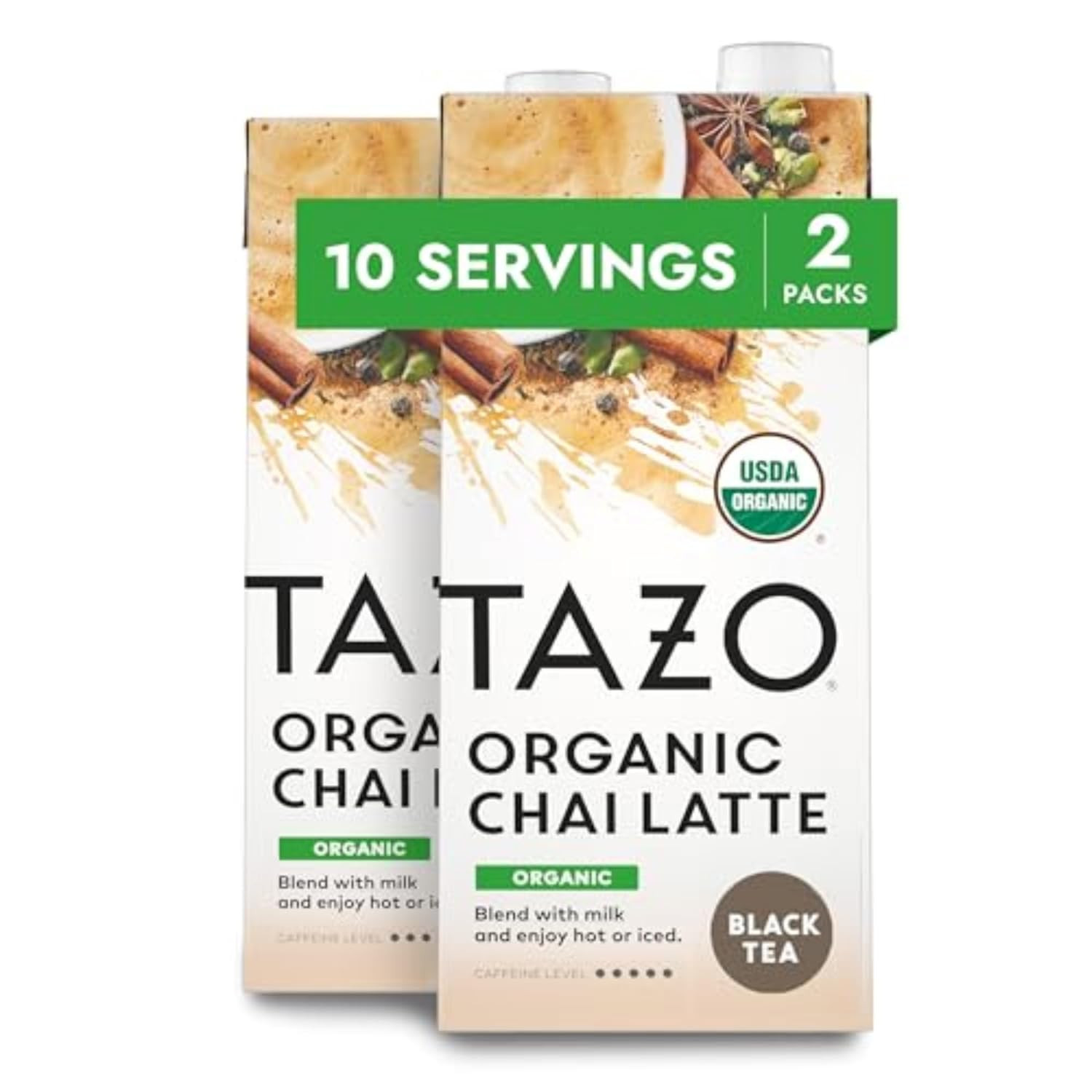 TAZO Organic Chai Latte Concentrate 32 Oz Carton 2-Pack USDA Organic Black Tea w