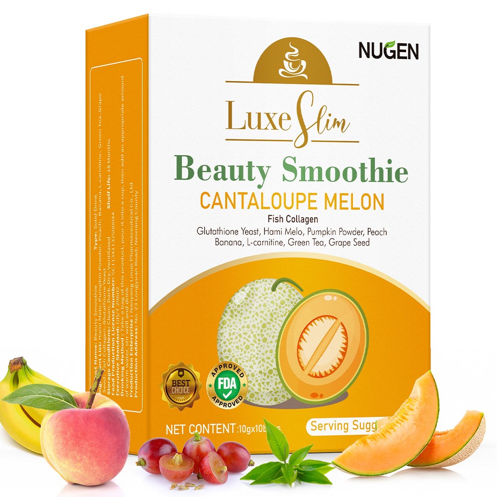 Cantaloupe Melon Beauty Smoothie,With Fish Collagen Glutathione Yeast-10 Bags