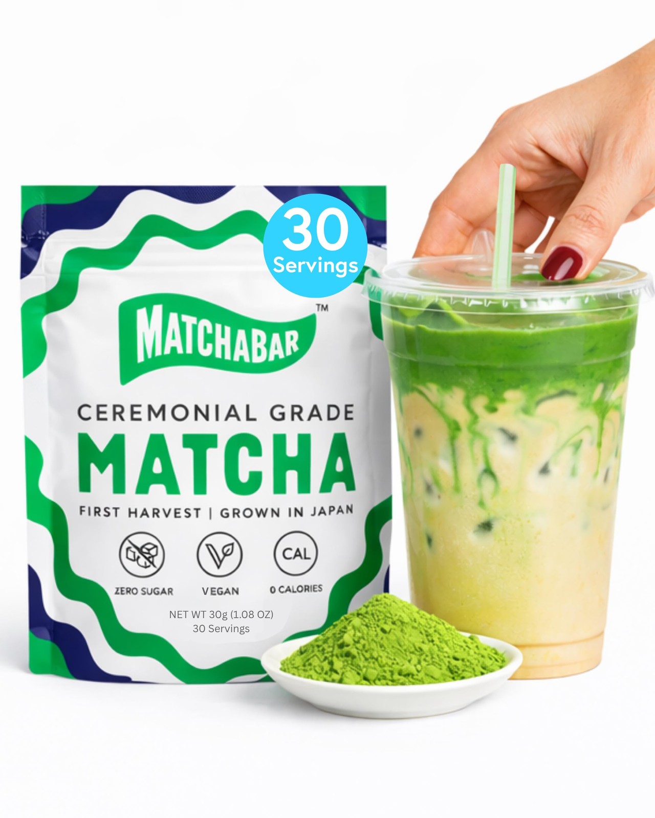 Matchabar Matcha Powder (30g) – Ceremonial Grade Authentic 30 g, Green