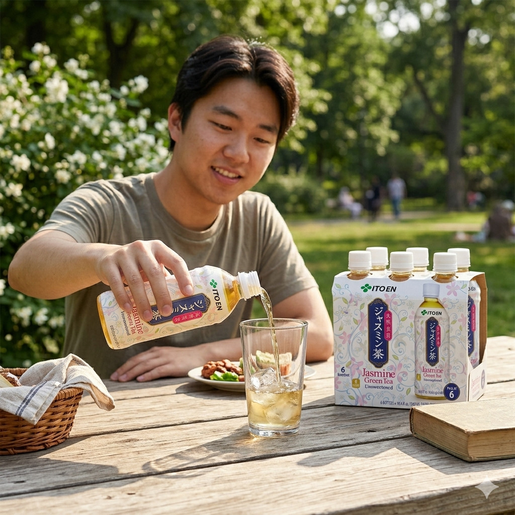 ITO EN Jasmine Unsweetened Green Tea 16.9oz 6 Pack Bottled Tea Drink