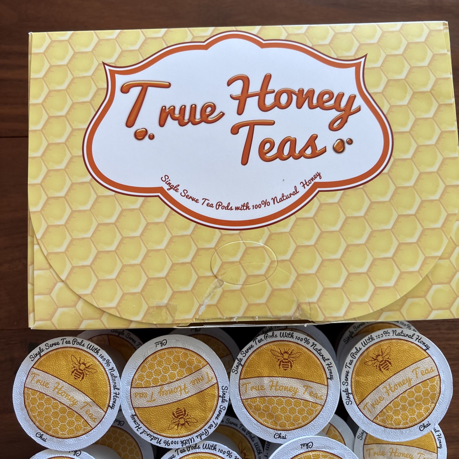 True Honey Teas Chai Pods 21 Kcups Open Box