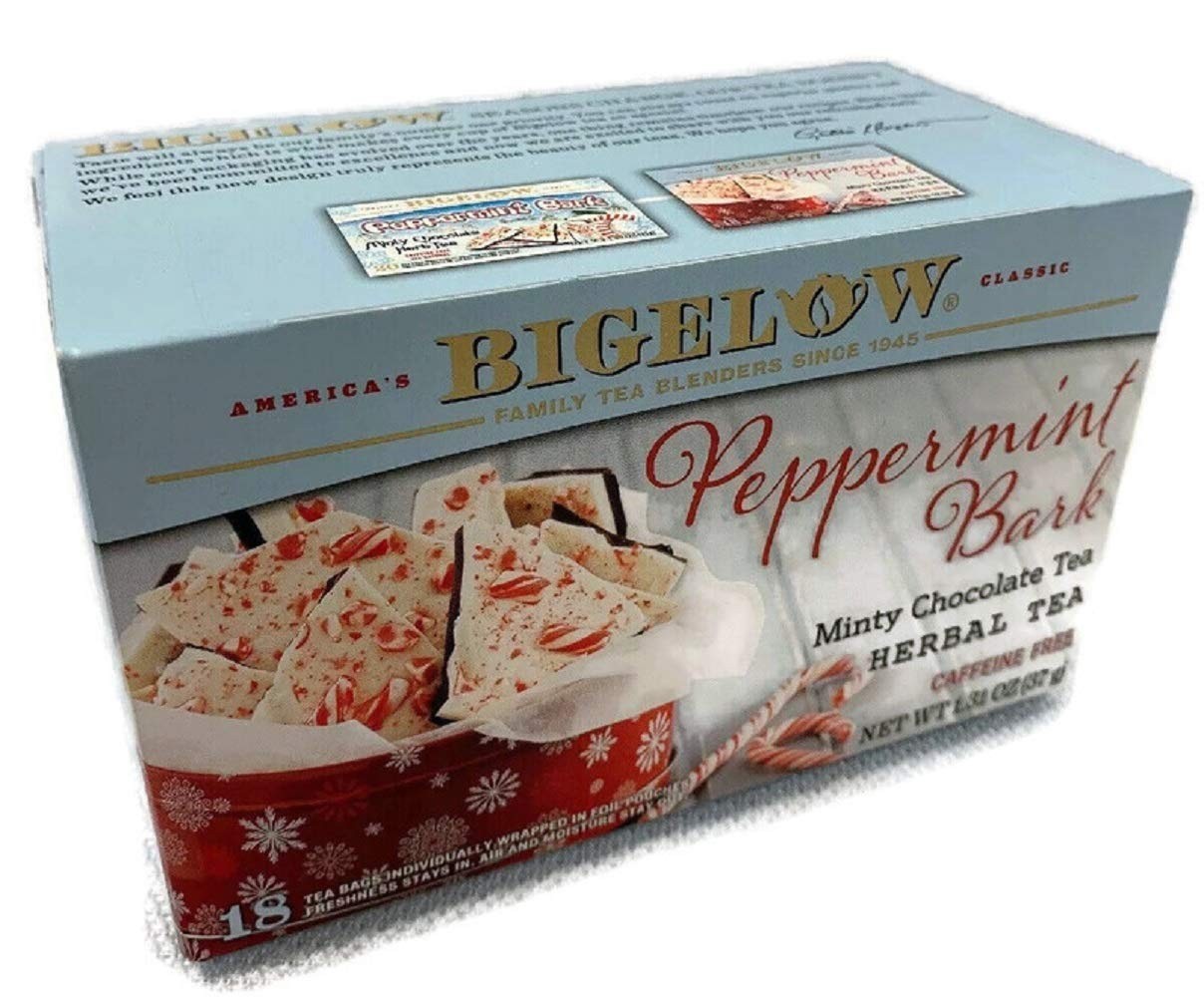 Bigelow Peppermint Bark Tea – 18 Bags Per Box (2) Boxes – 36 Bags Total