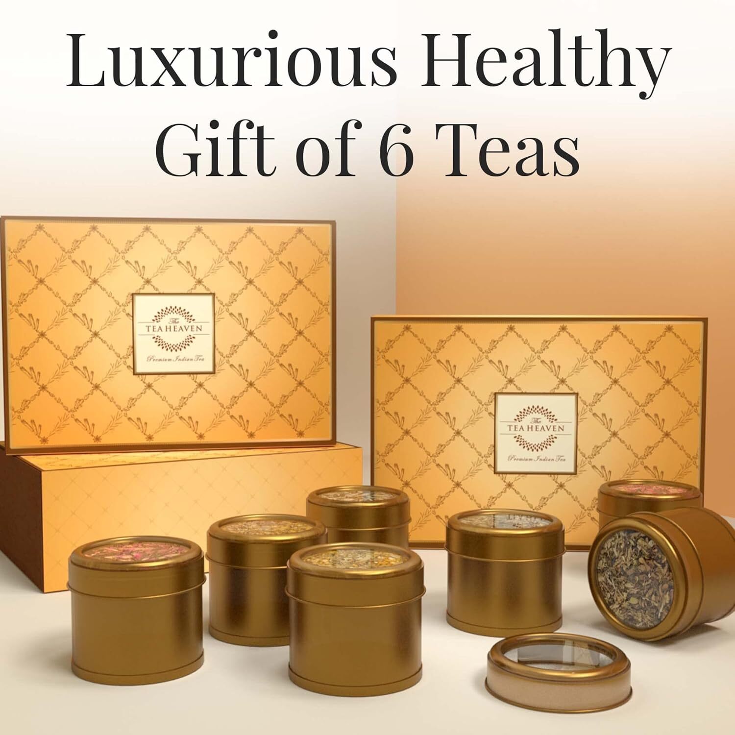 Assorted Tea Box, Set of 6 Unique Teas Kashmiri Kahwa,Saffron Masala200 gm Leave