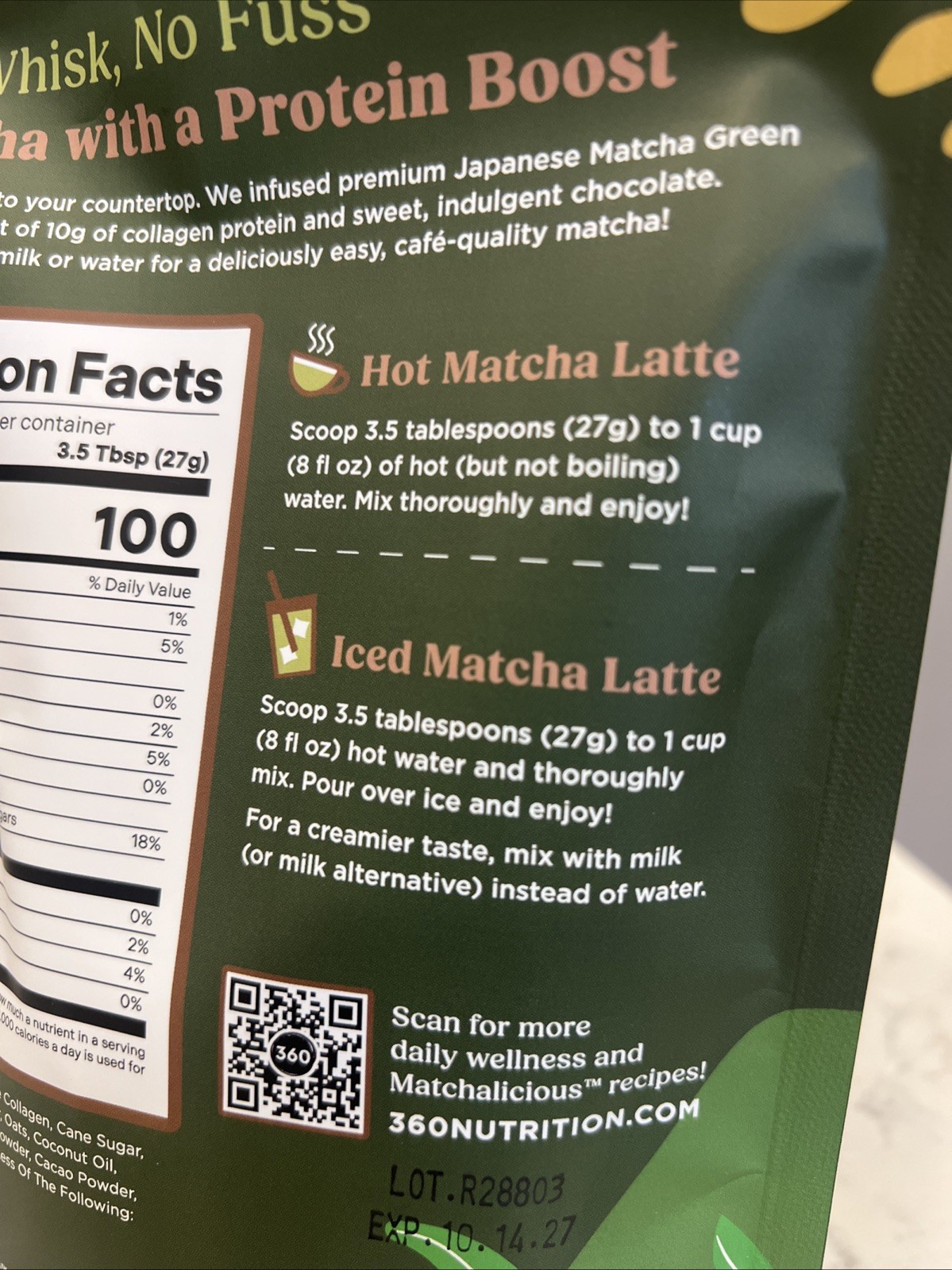 Matchalicious™ Premium Japanese Protein Chocolate Matcha Latte 7.5oz New 10/27
