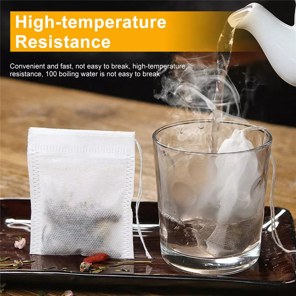 Disposable Tea Bags Bulk for Loose Leaf Tea Drawstring Empty Coffee Sachets Filt