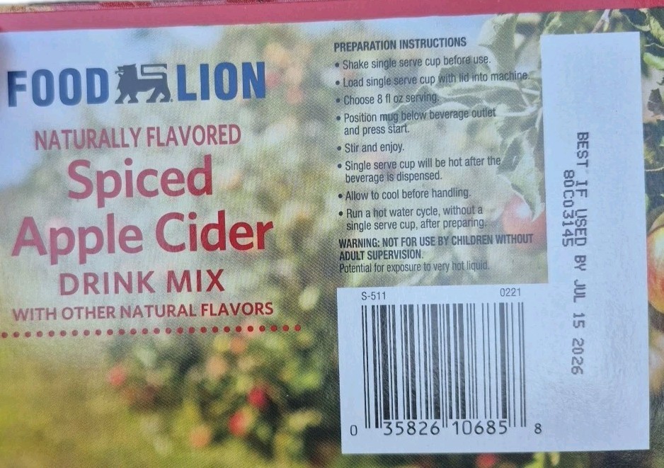Spiced Cinnamon Hot Apple Cider 24 Keurig K-Cup Pods Food Lion Similar To Motts