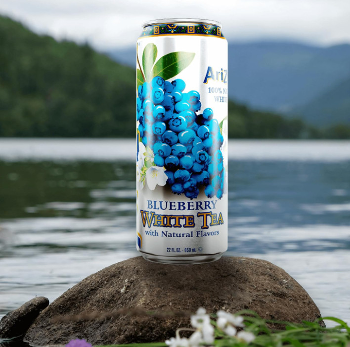 AriZona Blueberry White Tea – Big Can, 22 Fl Oz (12 Pack)