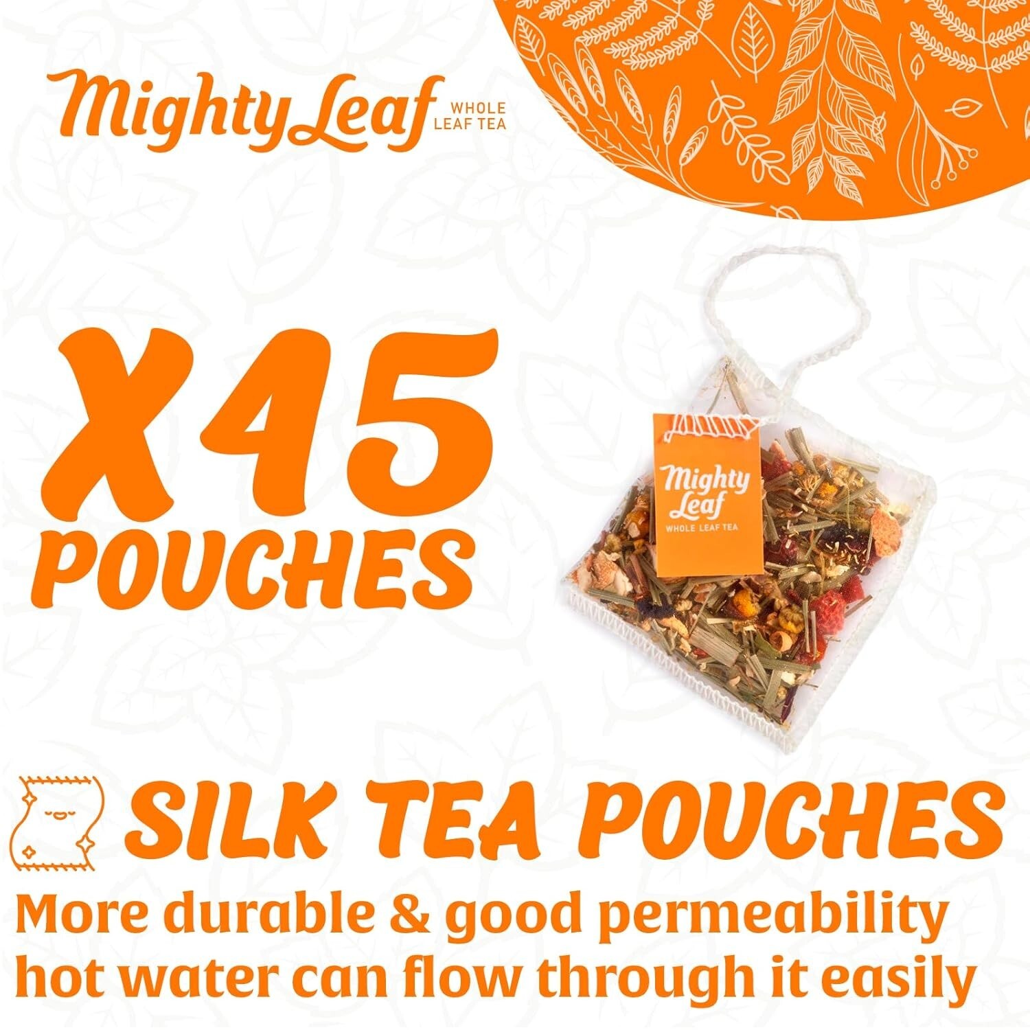 Delicate Chamomile Citrus Tea Blend with Vitamin C – 15 Whole Leaf Silk Bags