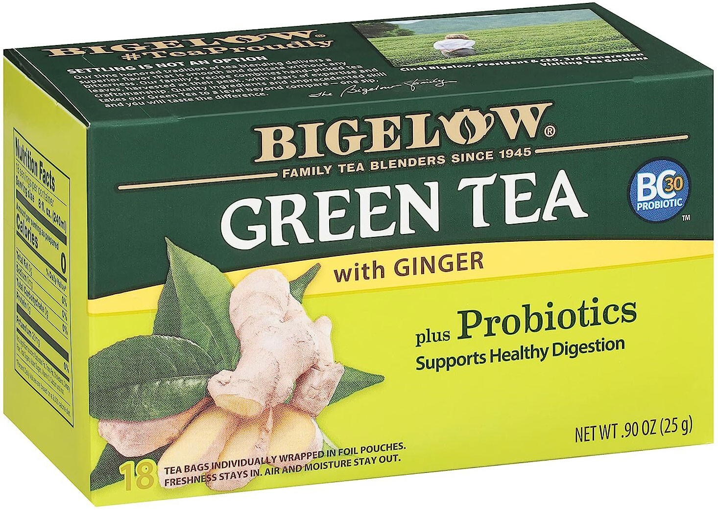 Bigelow Green Tea with Ginger – 18 tea bags