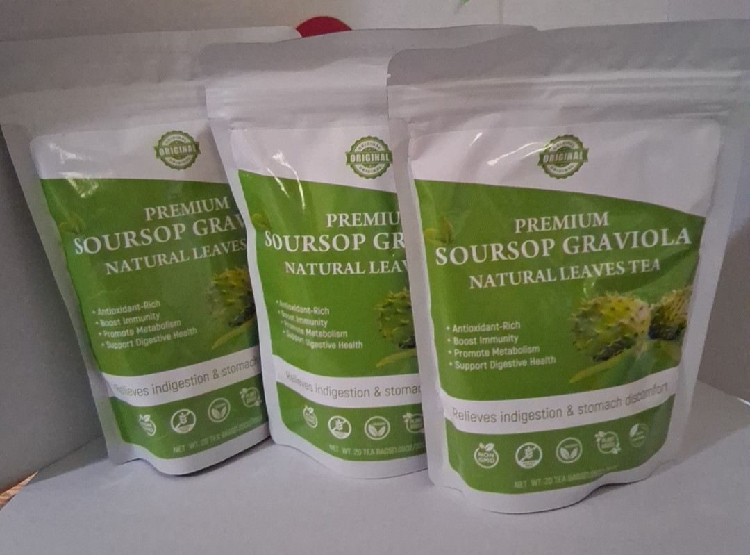 X3 Premium Soursop Graviola Leaf Tea Bags 100% Natural/Pure 20 Bags Ea Exp 12/26