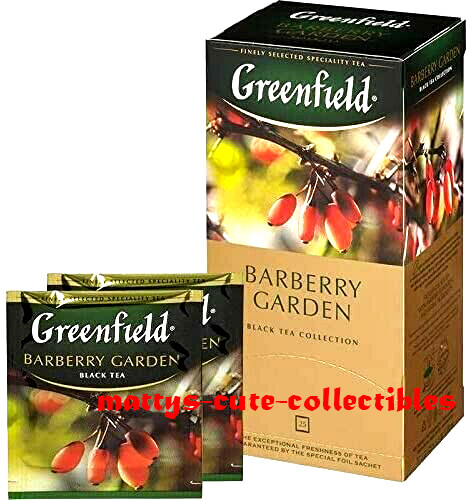 Greenfield BLACK TEA BARBERRY GARDEN RF NO GMO 25 Tea Bags MADE IN RUSSIA US Sel