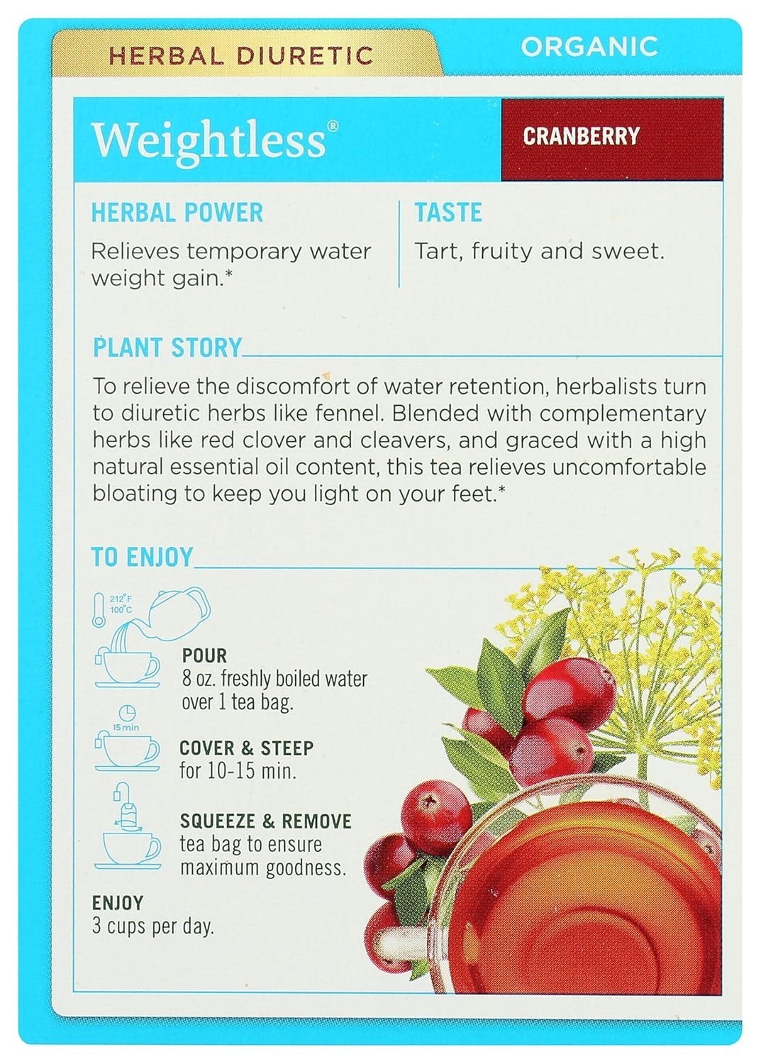 Tea, Weightless Cranberry, 16 Count